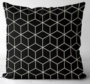 Capa Almofada Decorativa 45X45 HEXAGONOS PRETO - comprar online