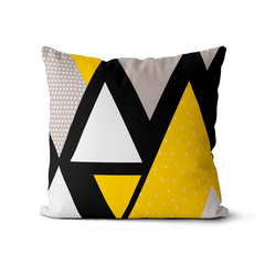 Kit 4 Capas De Almofadas 45x45 - Geométrica Amarelo e Preto - Kombigode Store