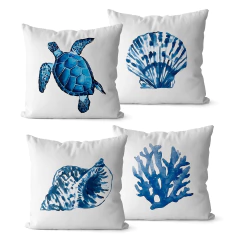 Kit 4 Capas Almofadas 45x45 - Mar