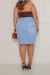 Saia Jeans Plus Size Com Fenda Frontal - Clara - loja online
