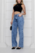 Calça Wide Leg Jeans - Manchada na internet