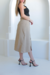Saia Longa De Sarja Com Fenda - Caqui - Sairaf Jeans