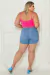Shorts Jeans Plus Size Barra Normal - comprar online