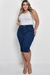 Bermuda Ciclista Jeans Plus Size Cintura Alta - Escura