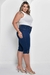 Bermuda Ciclista Jeans Plus Size Cintura Alta - Escura na internet