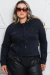 Jaqueta Jeans Plus Size - Preta - loja online