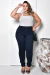 Imagem do Calça Skinny Jeans Plus Size Feminina Cintura Alta - Escura