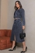 Saia Jeans Midi Evasê - Cinza - loja online