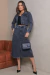 Saia Jeans Midi Evasê - Cinza - comprar online