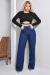 Imagem do Calça Wide Leg Jeans - Azul Strass