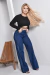 Calça Wide Leg Jeans - Azul Strass - comprar online