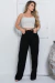 Calça Wide Leg Jeans - Preta - comprar online