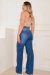 Calça Wide Leg Jeans - Escura na internet