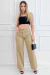 Calça Wide Leg de Sarja - Cáqui - comprar online
