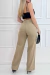 Calça Wide Leg de Sarja - Cáqui na internet