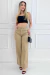Calça Wide Leg de Sarja - Cáqui - Sairaf Jeans