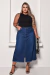 Imagem do Saia Jeans Longa Plus Size Com Fenda Frontal - Escura