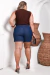 Shorts Plus Size Tecido Leve - Escuro na internet