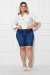 Bermuda Ciclista Jeans Plus Size - Escura