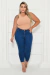 Calça Capri Jeans Plus Size Com Abertura - Escura