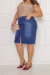 Saia Jeans Plus Size Com Fenda Frontal - Escura na internet