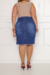 Saia Jeans Plus Size Com Fenda Frontal - Escura - loja online