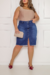 Saia Jeans Plus Size Com Fenda Frontal - Escura - Sairaf Jeans