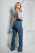 Calça Wide Leg Jeans - Azul Acinzentado na internet