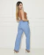 Calça Pantalona Jeans Com Elástico - Clara - comprar online