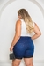 Bermuda Jeans Ciclista Cintura Alta Barra Dobrada - comprar online