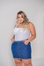 Saia Jeans Plus Size Barra Desfiada - Escura - loja online