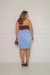 Saia Jeans Plus Size Com Fenda Frontal - Clara - comprar online
