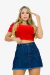 Saia De Pregas Jeans - Escura - comprar online