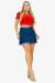 Saia De Pregas Jeans - Escura - loja online