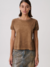 Remera crop basic marron
