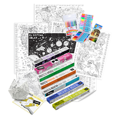 SÚPER COMBO 8 MAPAS + VALIJA + MARCADORES PINCEL + 24 LÁPICES
