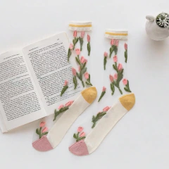 Medias de tul iris florecitas