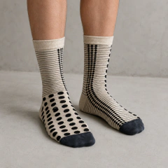 Medias unpairs - Beige lunares