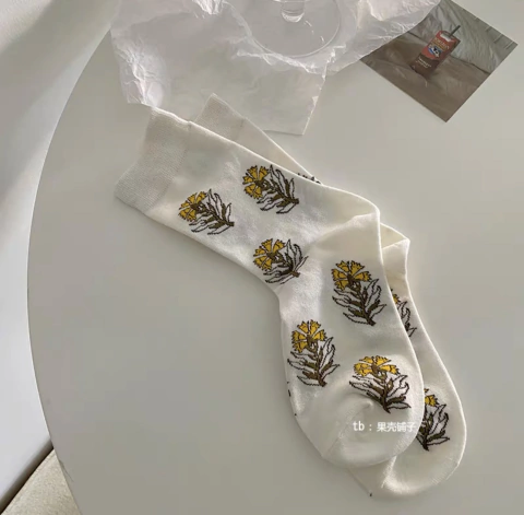 Medias Daisy - white