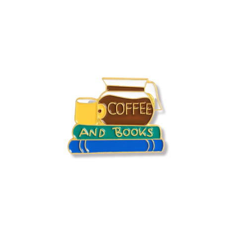 Pin coffe & books