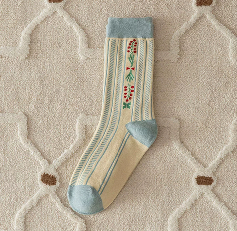 Medias Olsen - florcitas Celeste