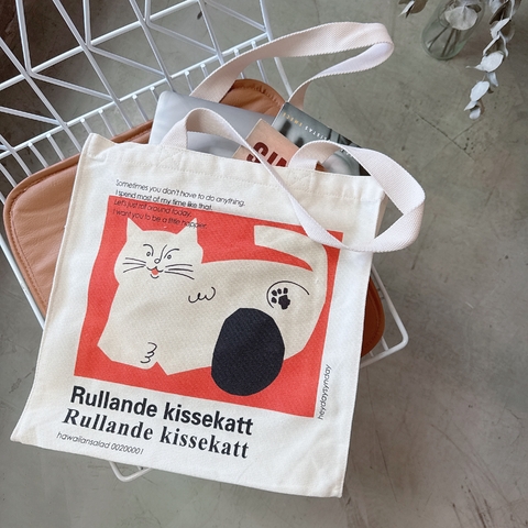 Tote painting - kissekatt