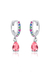 Brinco Argola Zirconia Pendurado Gota Prata 925