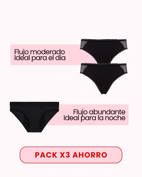 Kit Cíclica X3 bombachas + ENVÍO GRATIS