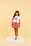 Conjunto malha short-saia stitch nude - comprar online