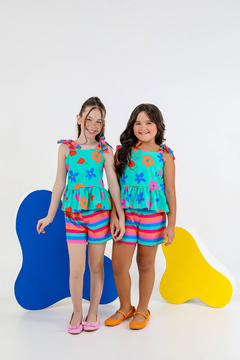 Conjunto floral verde na internet
