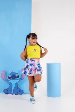 Conjunto cropped malha amarelo - comprar online