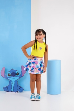 Conjunto cropped malha amarelo na internet