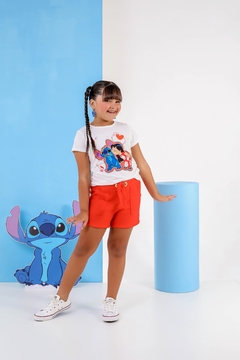 Conjunto short malha coração laranja - comprar online