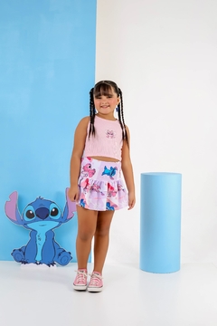 Conjunto cropped malha rosa - comprar online
